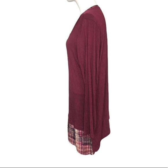 CJ Banks size X (14W) burgundy asymmetrical top - Picture 6 of 7